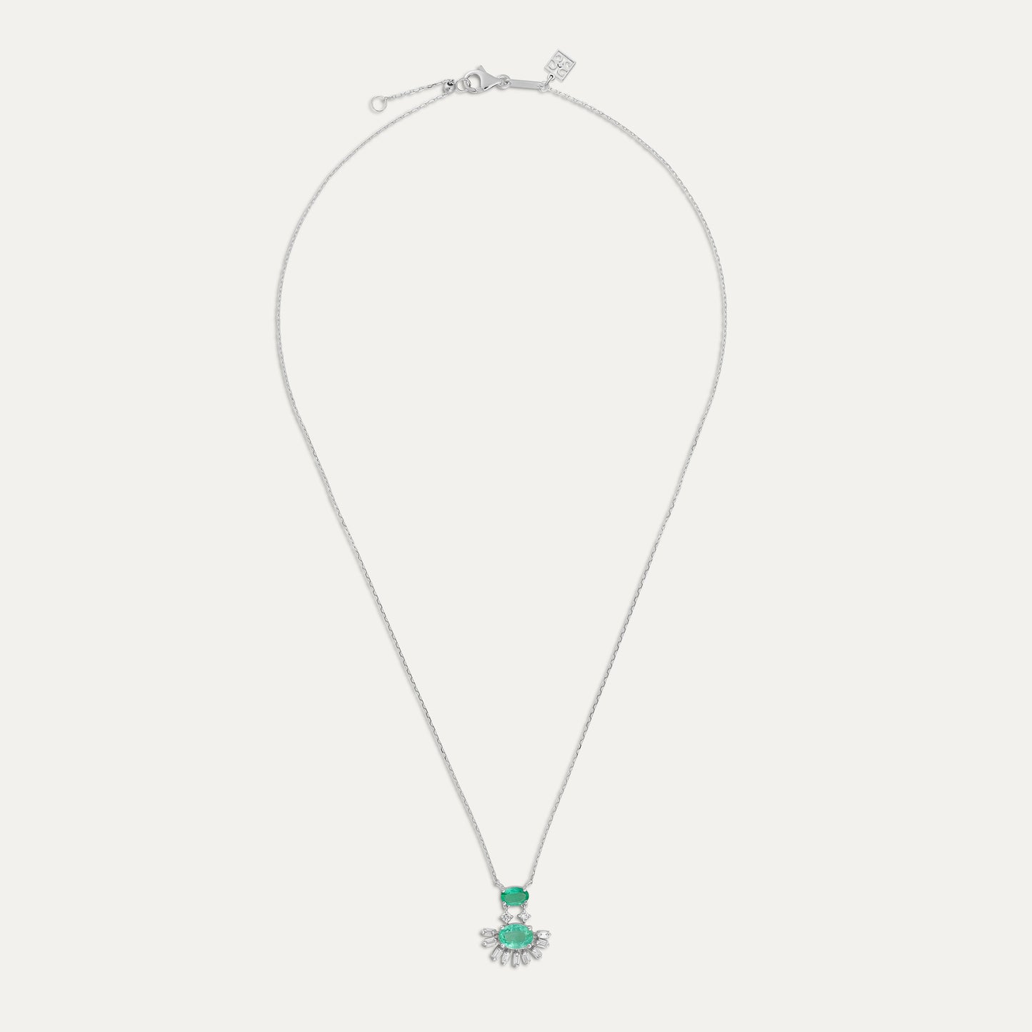 Halo Emerald Necklace
