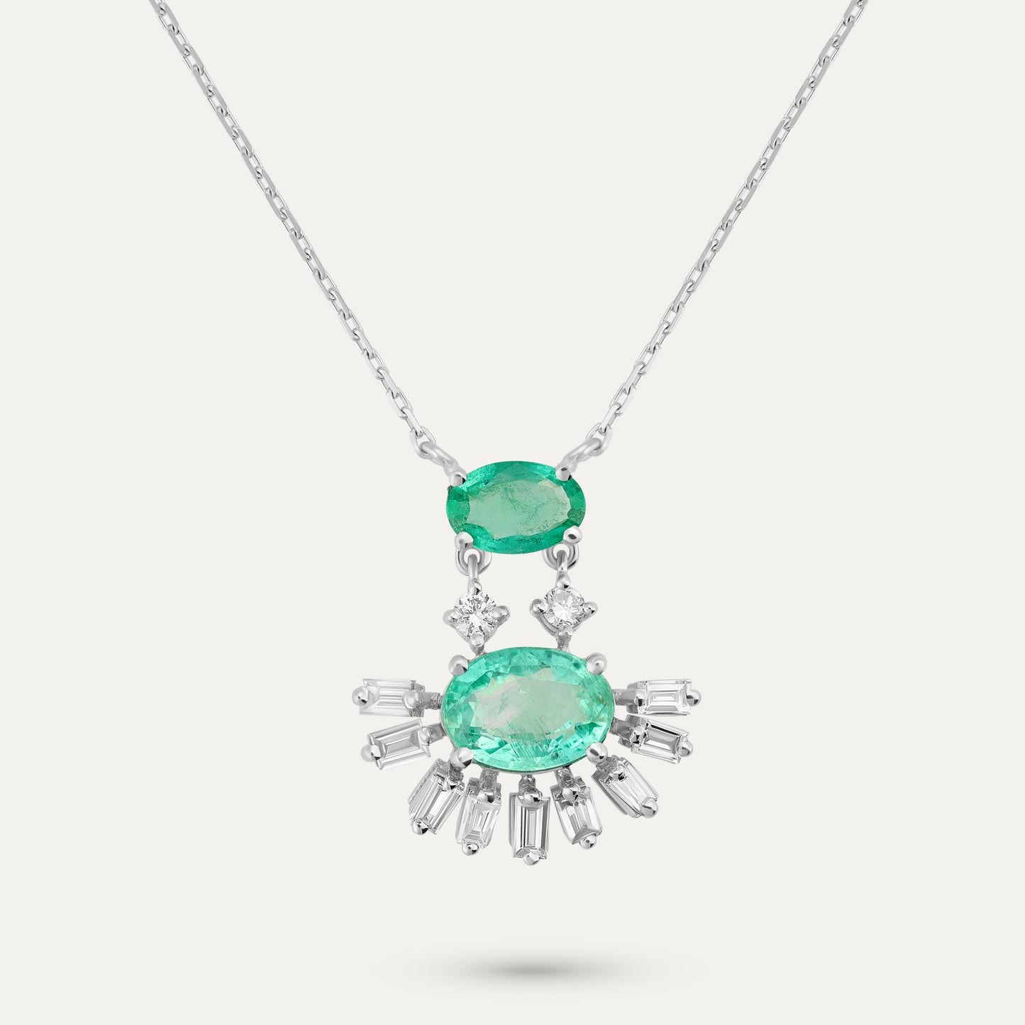 Halo Emerald Necklace