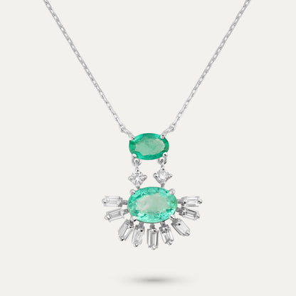 Halo Emerald Necklace
