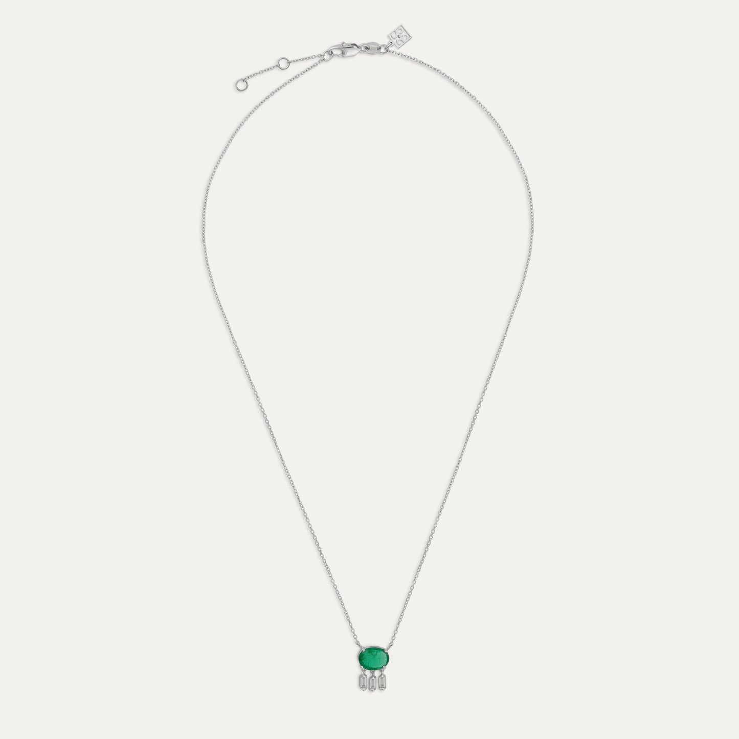 Oval Emerald Tassel Necklace