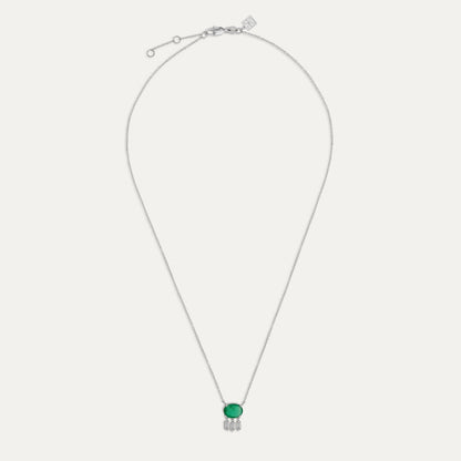 Oval Emerald Tassel Necklace