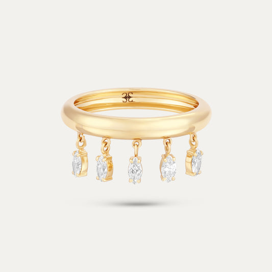 18k gold diamond fringe band