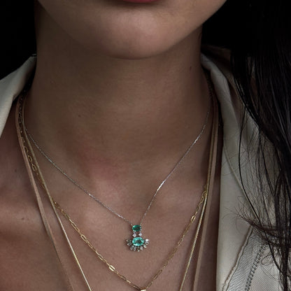 Halo Emerald Necklace