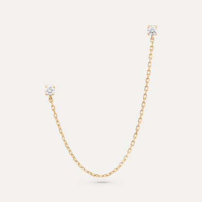 Double Stud Chain Earring
