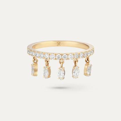 18k gold diamond fringe band