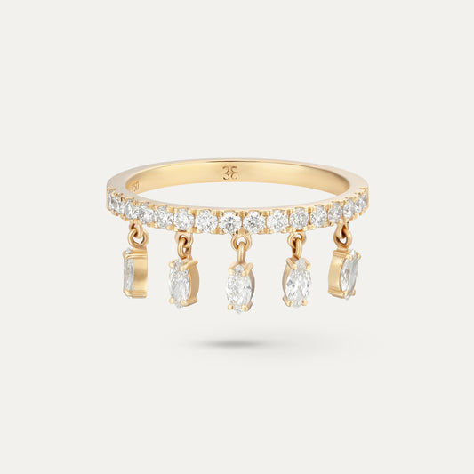 18k gold diamond fringe band