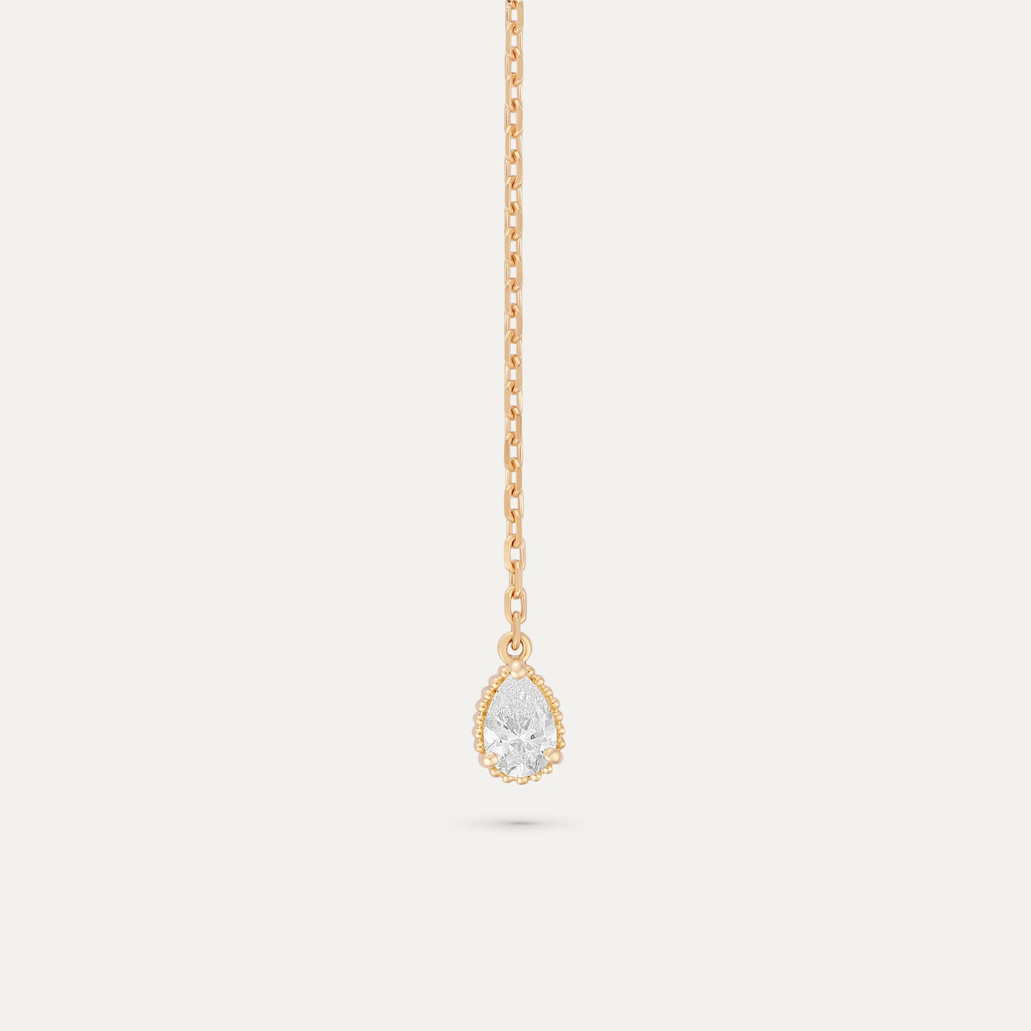 Milgrain Pear Diamond Lariat