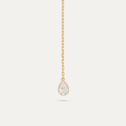 Milgrain Pear Diamond Lariat