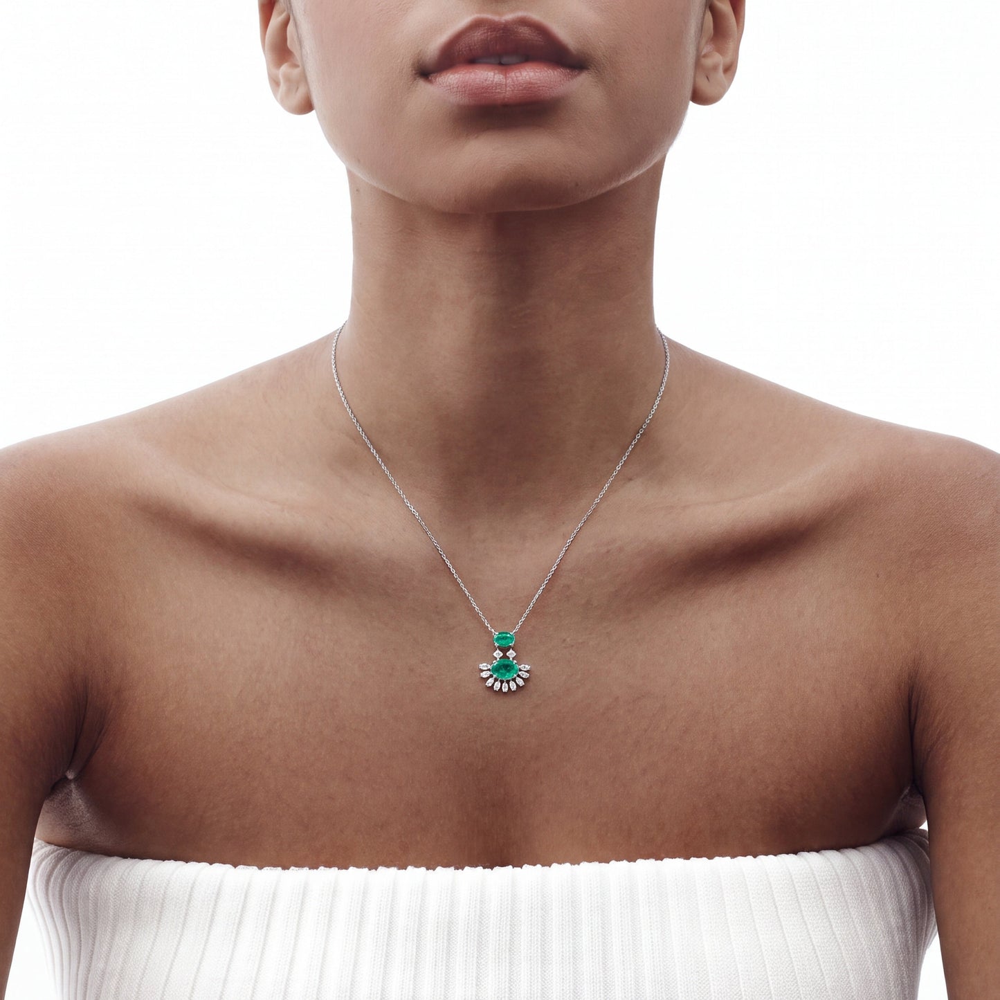Halo Emerald Necklace