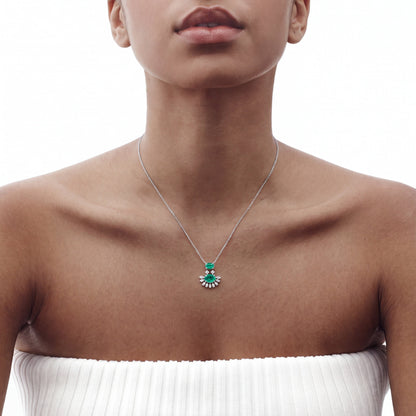 Halo Emerald Necklace